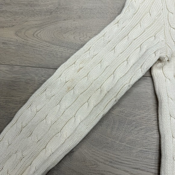 Ralph Lauren Sport Cable Knit Pullover Sweater VTG FAIR STAINS Womens Sz M - Picture 7 of 10